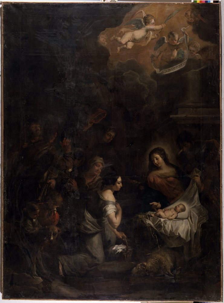 The Adoration of Shepherds by Pieter van (after) Mol