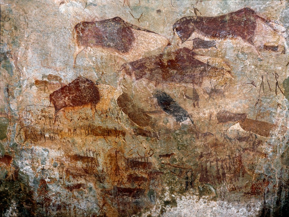 Cave paintings by San people by Prehistoric Prehistoric