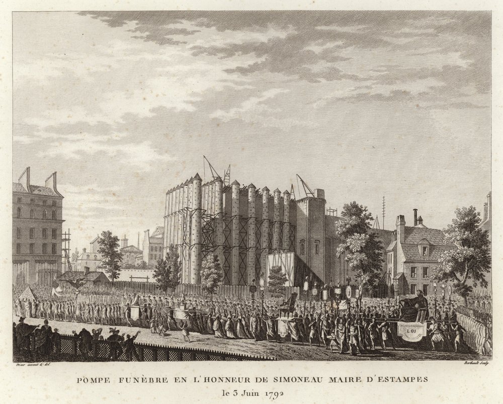 Funeral in honour of Simoneau Maire d'Estampes by Prieur