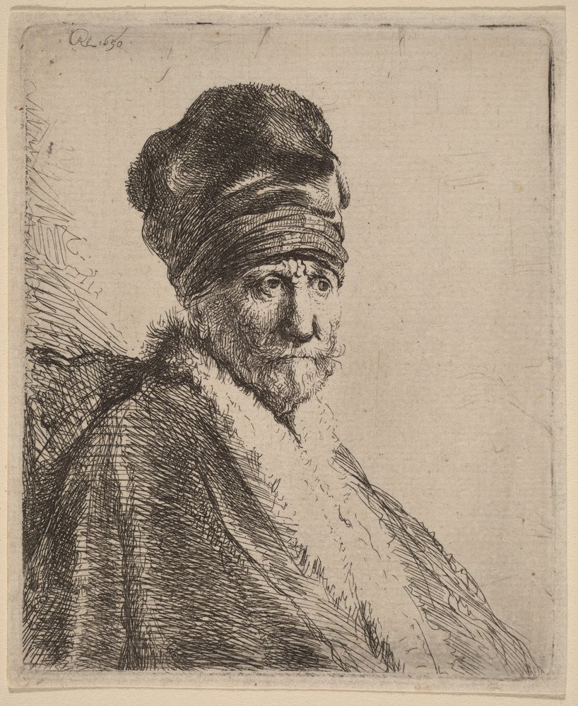 Bust of a Man Wearing a High Cap, Three-Quarters Right (The Artist
