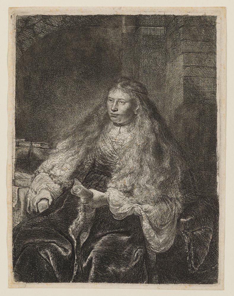 Girl with Hair Falling on Her Shoulders by Rembrandt van Rijn