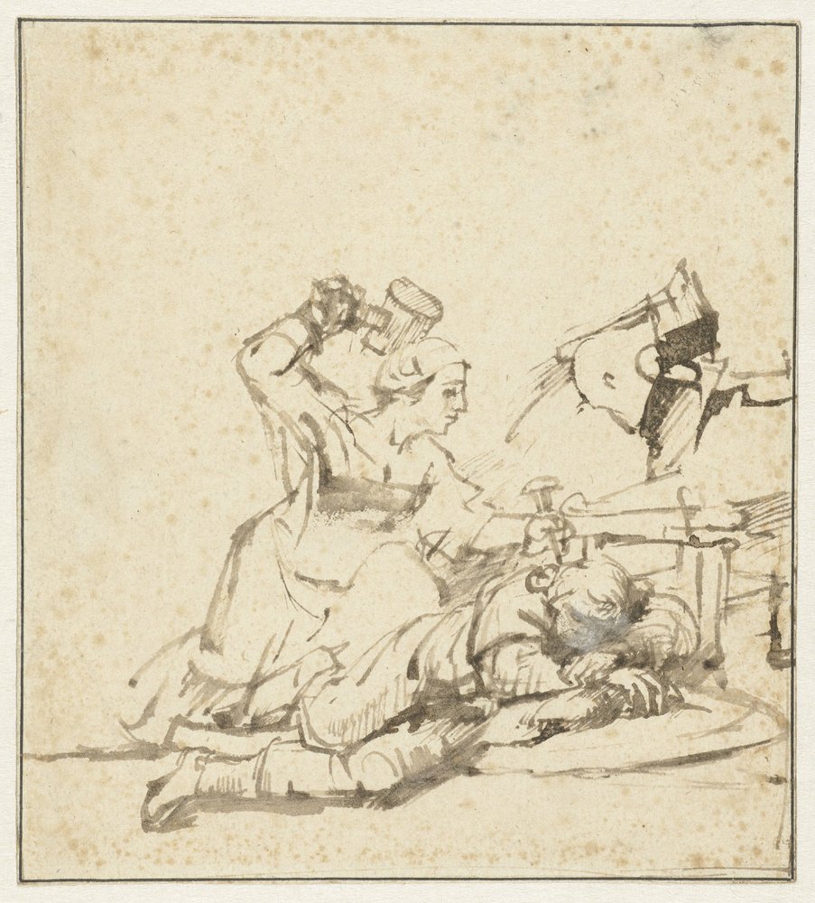 Jael Kills Sisera by Rembrandt van Rijn