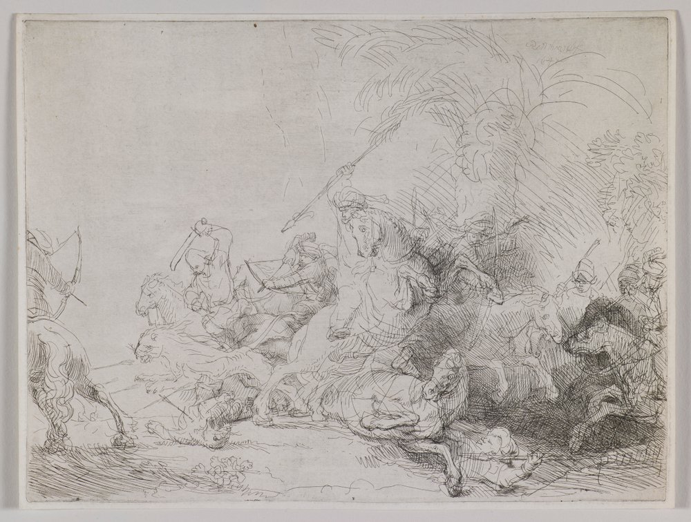 The Large Lion Hunt by Rembrandt van Rijn