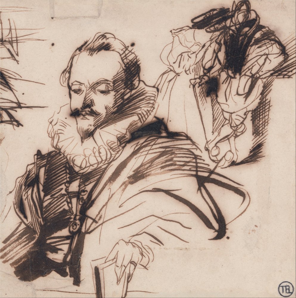 Study of a Gentleman in 17th Century Costume, After Van Dyck by Richard Parkes Bonington