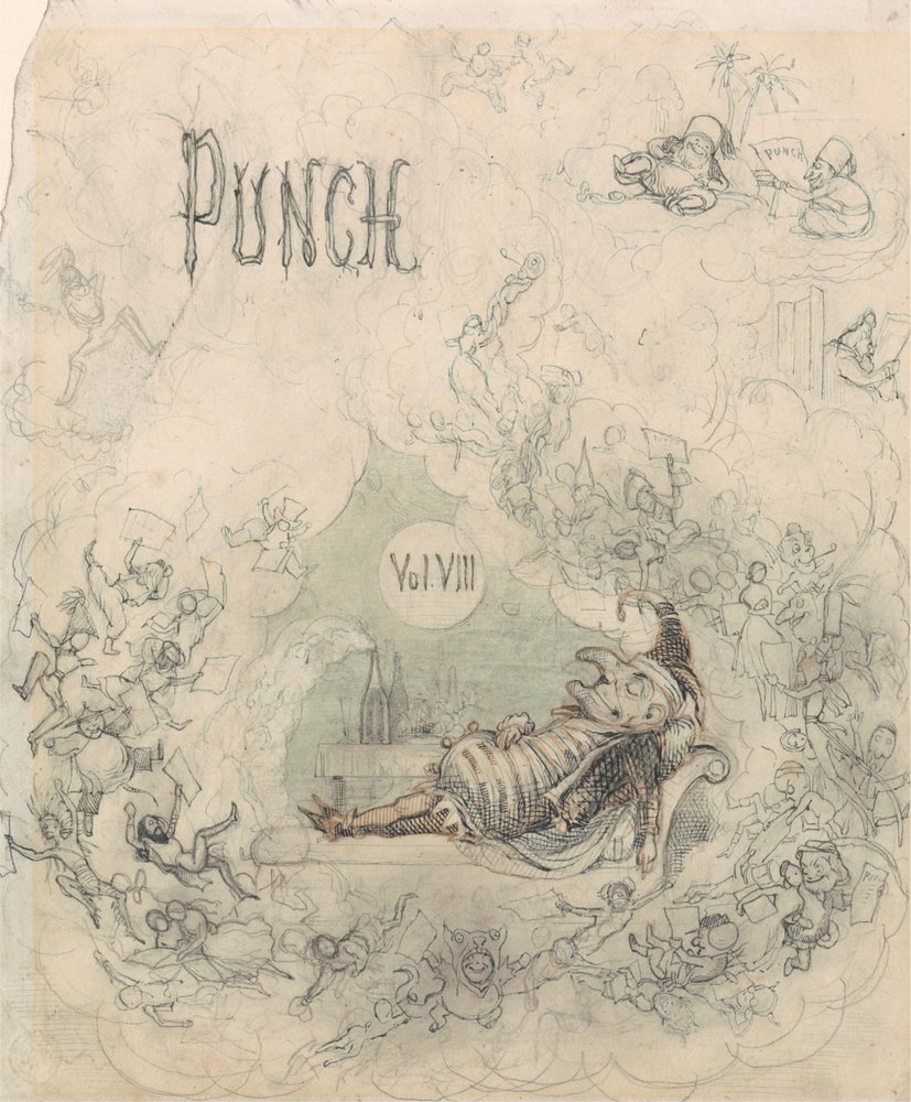 Title page for Punch, vol. VIII by Richard Doyle