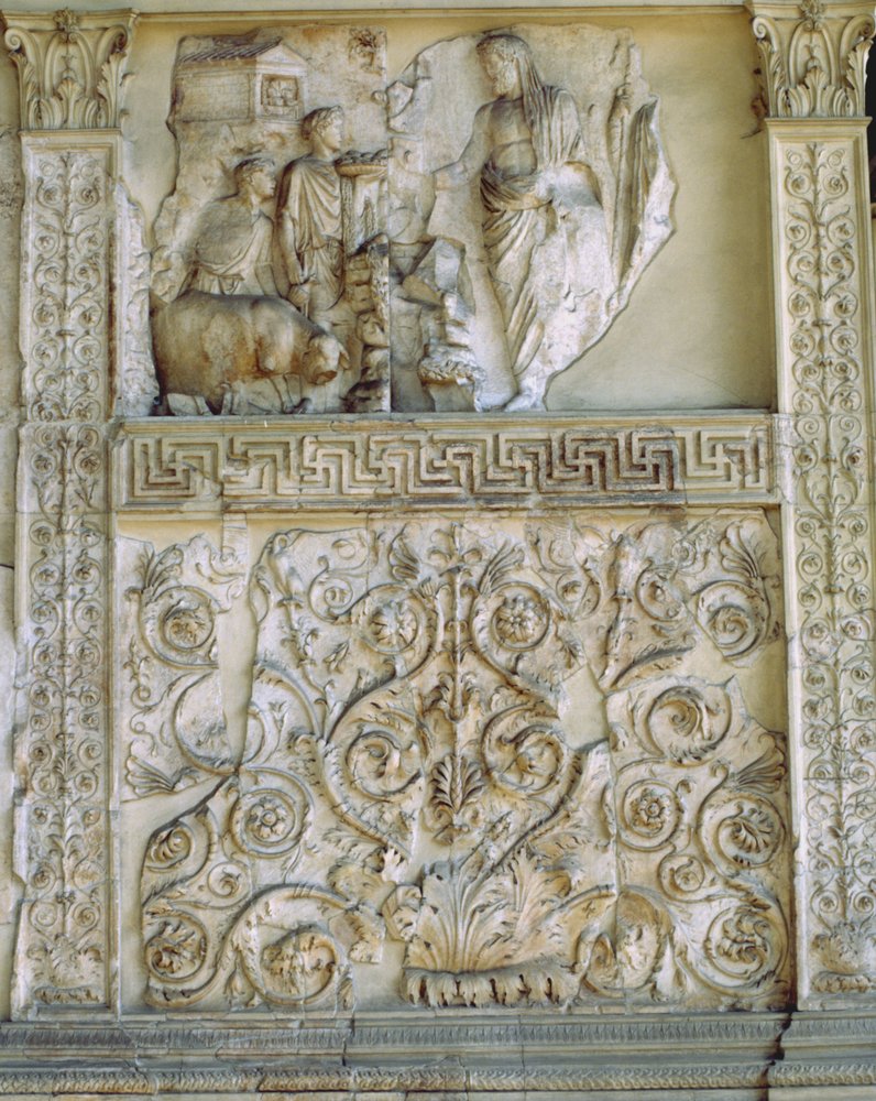 Aeneas sacrificing to the Penates, western wall of the Ara Pacis