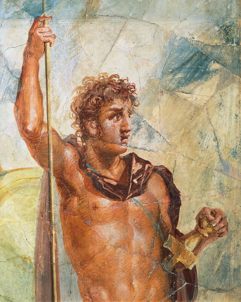 Detail of a fresco depicting Alexander, from the Marriage of Alexander ...