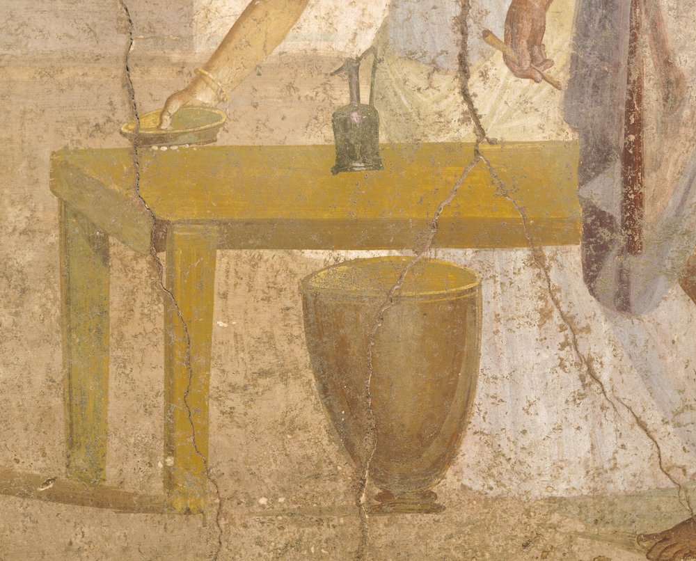 Detail of Fresco Depicting Sacrificial Meal, House of Gilded Cupids, Pompeii by Roman Roman