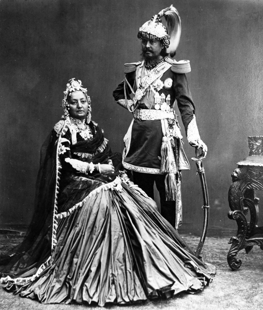 Maharaja of Nepal and his Wife, c. 1870s by S. and Shepherd, C. Bourne