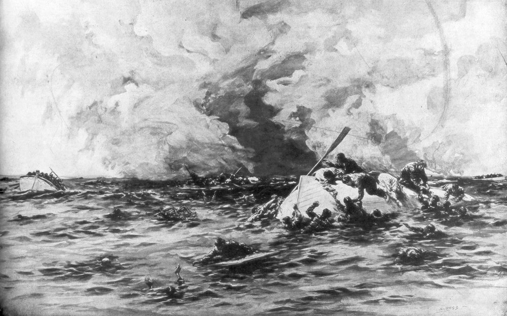The lifeboats of RMS Lusitania, 7 May 1915 by Samuel Begg