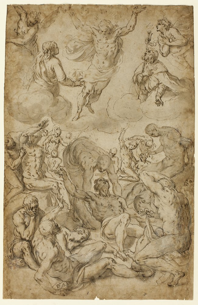 Saint Roch and the Virgin Interceding with Christ on Behalf of Plague Victims by Sante Peranda