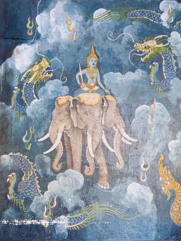 Fresco Depicting a Scene from the Life of Buddha, Wat Phra That Doi Suthep Temple by School Thai