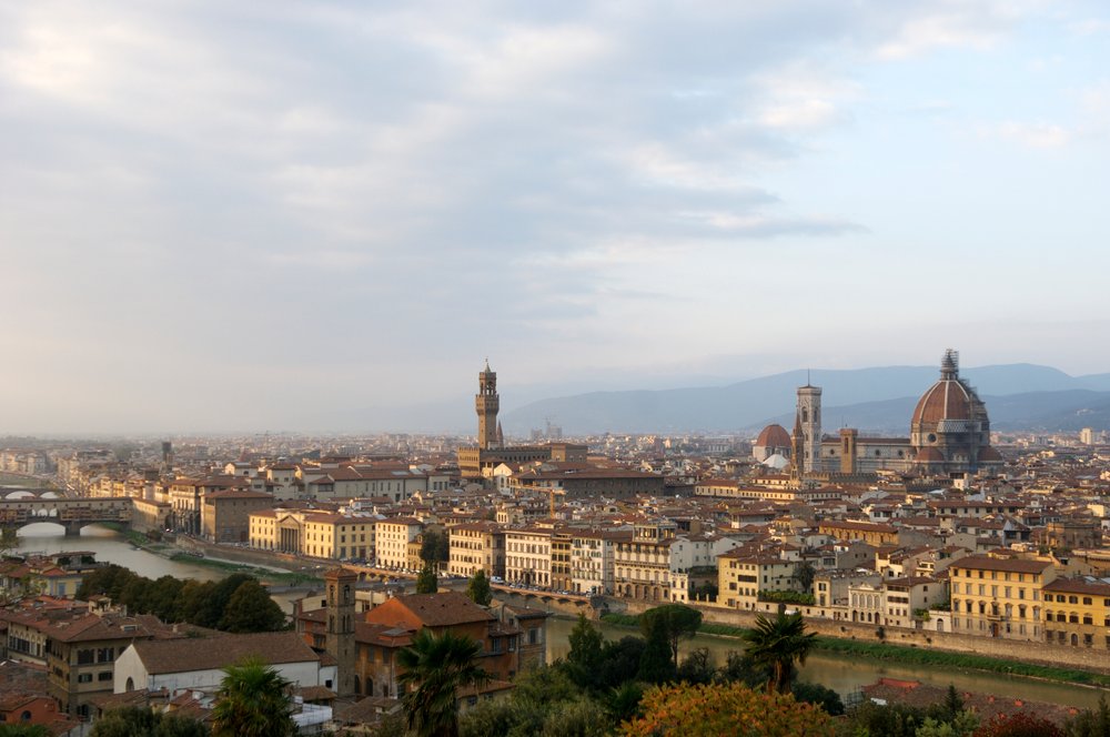 Elevated view over Florence from Piazzale Michelangelo, Tuscany, Italy by Sisse Brimberg