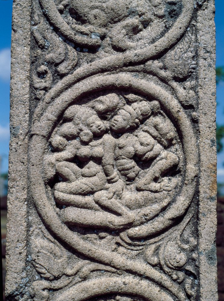 Relief of a Pillar of Buddhist Temple by Sri Lankan