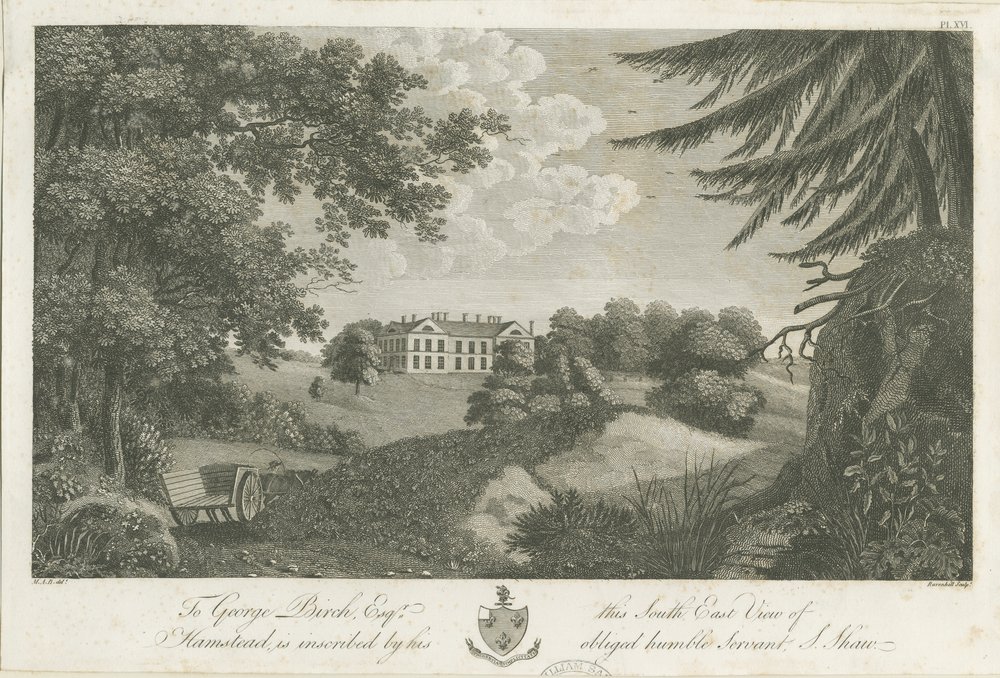 Hamstead Hall (engraving) by Stebbing Shaw