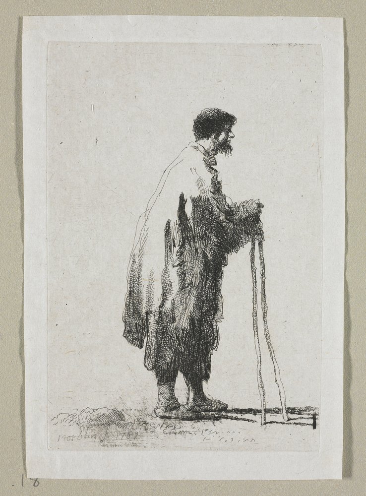 Beggar in Profile Facing Right by Stefan Juliusz Norblin de la Gourdaine
