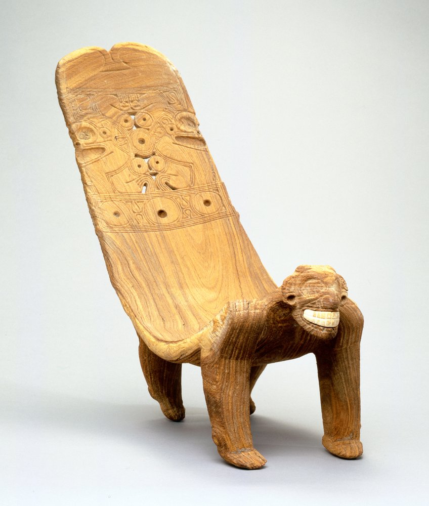 Duho (wood and manatee bone) by Taino Culture
