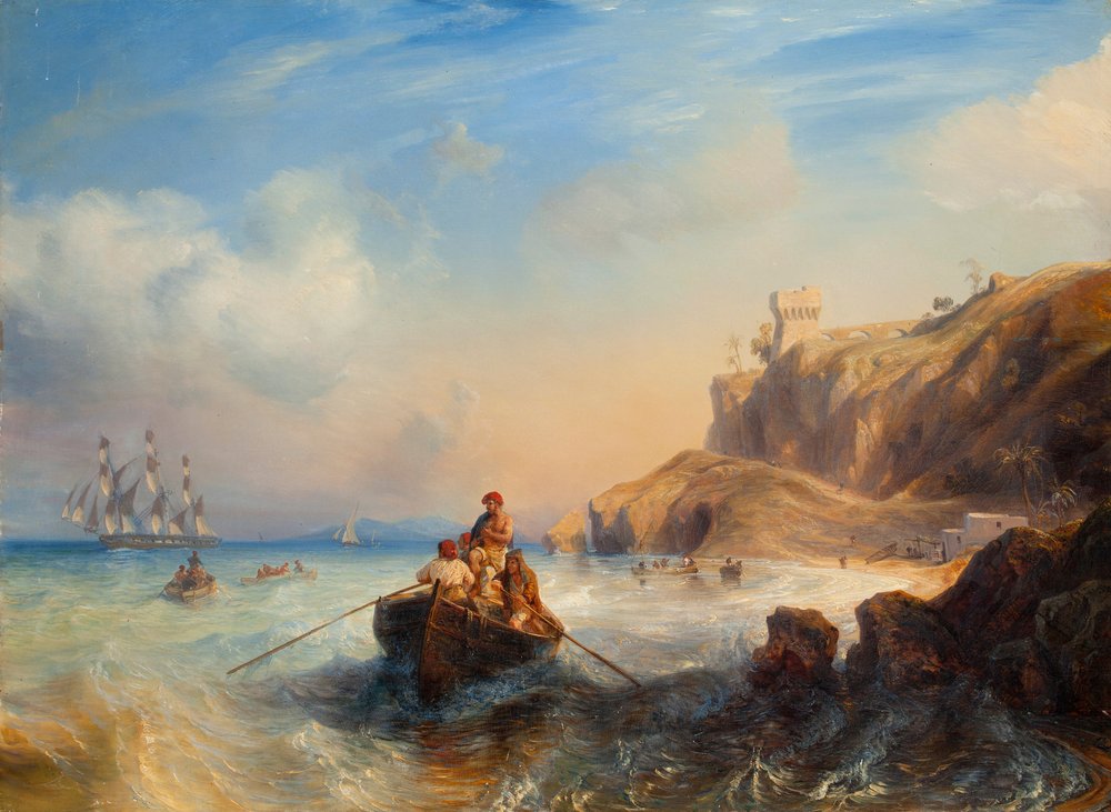 Ships by the Coast by Jean Antoine Theodore Gudin