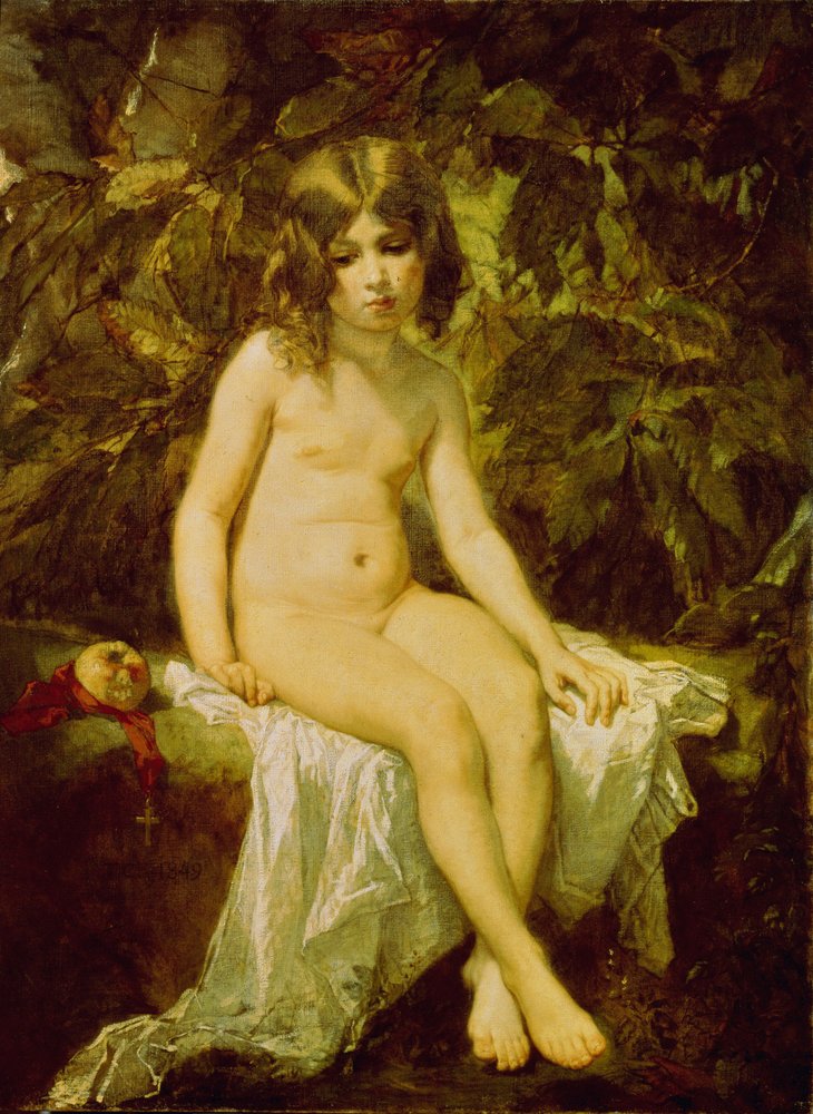 Little Bather. Painting by Thomas Couture (1815-1879) by Thomas Couture