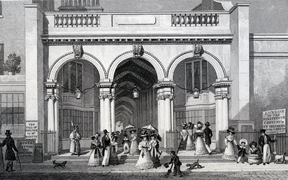 Burlington Arcade, Picadilly, engraved by William Tombleson