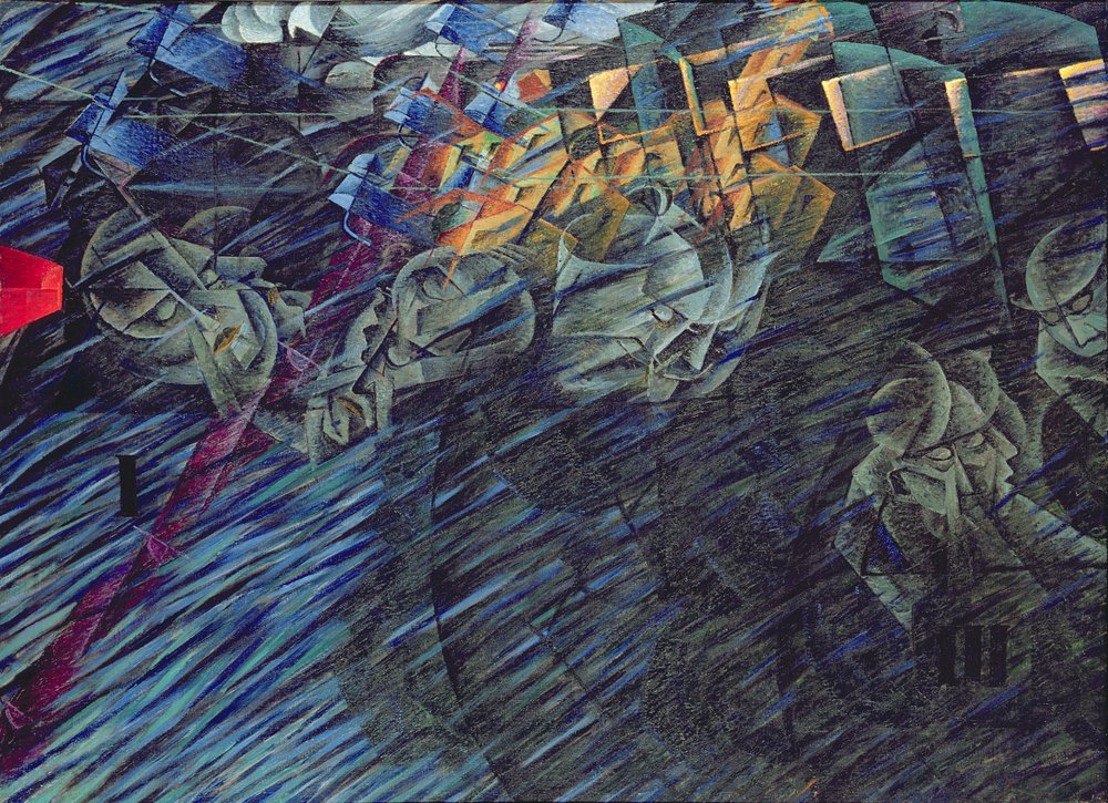 States of Mind: Those Who Go, 1911 by Umberto Boccioni