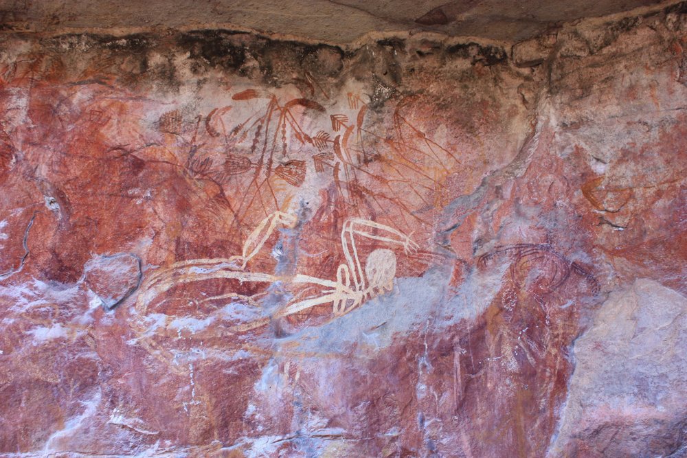 Panel of Simple Figures with Boomerangs by Unbekannt Unbekannt