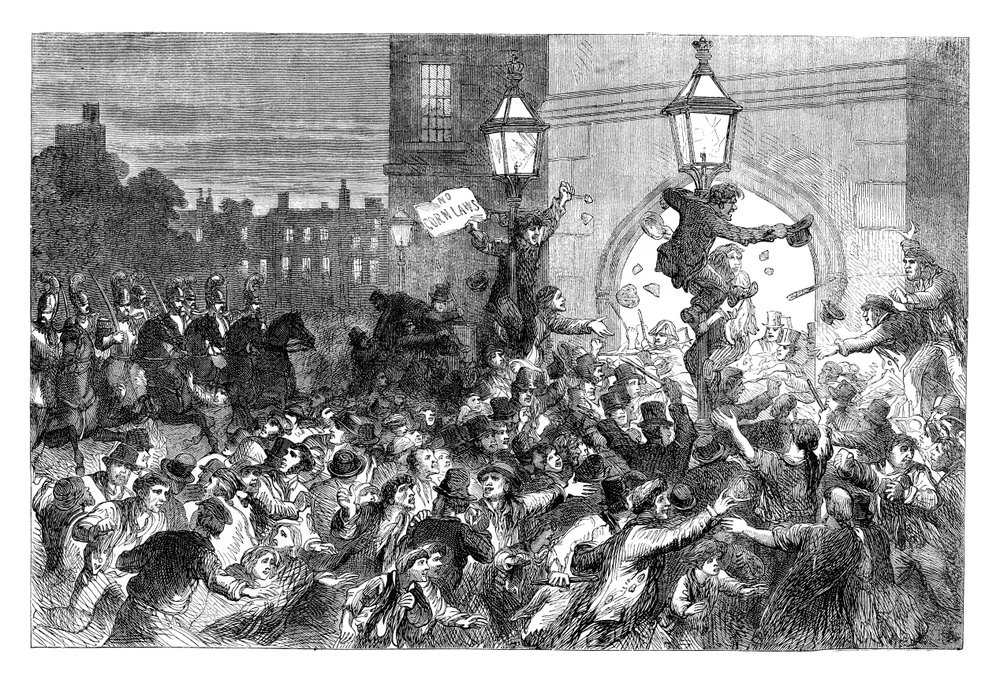 Bread Riots at the Entrance to the House of Commons, Westminster ...