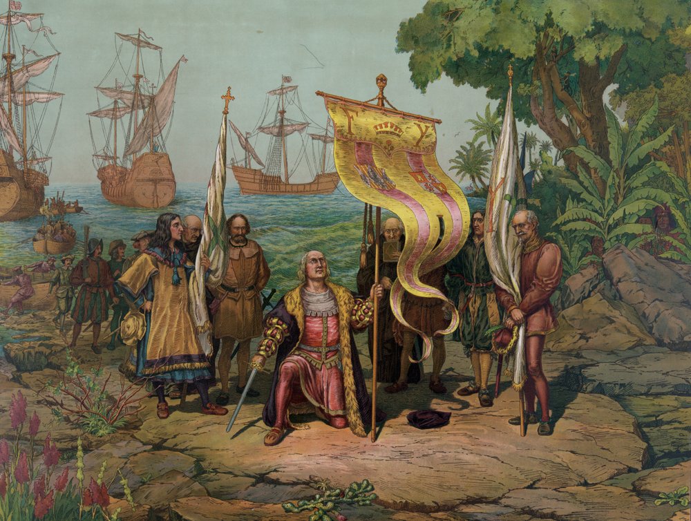 1492コロンブス('92仏/スペイン/米) Christopher Columbus (1451 - 1506) claiming the 'New World' for