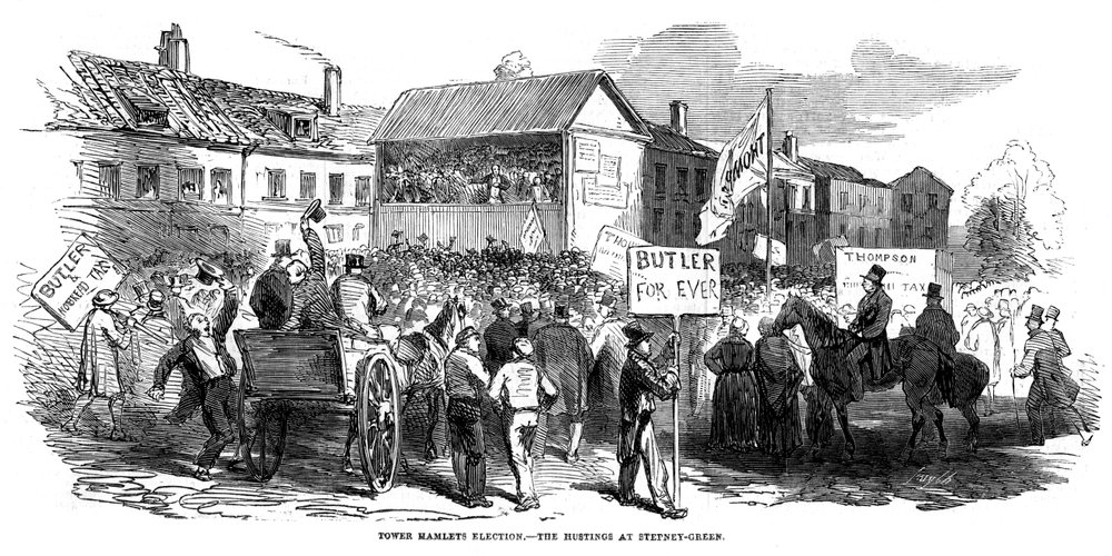 Election Hustings in Stepney Green During the Tower Hamlets Election, London, 1852 by Unbekannt