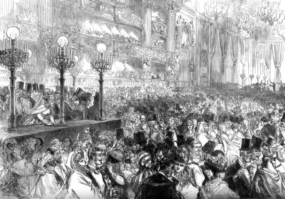 Fancy-dress ball at the new Grand Opera House, Paris, for the benefit ...
