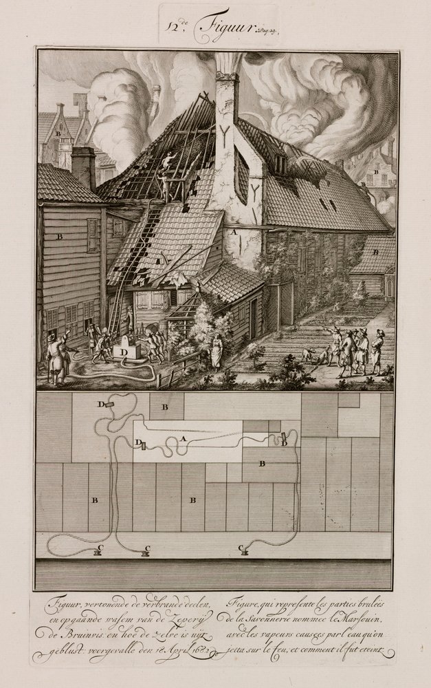 Fire at a soap factory, Amsterdam, Holland by Unbekannt
