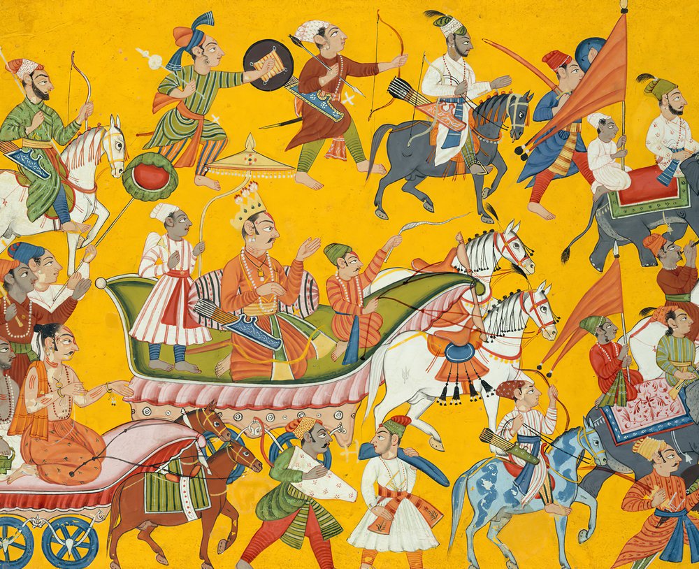 King Dasaratha and His Retinue Proceed to Rama