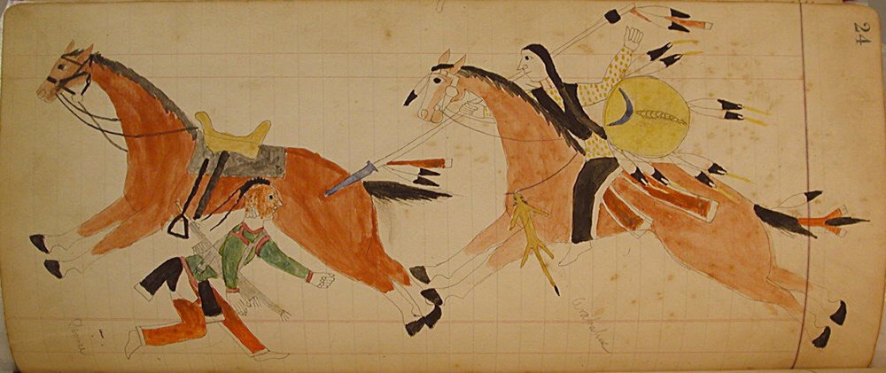 Maffet Ledger: Two Indians with horses, ca. 1874-81