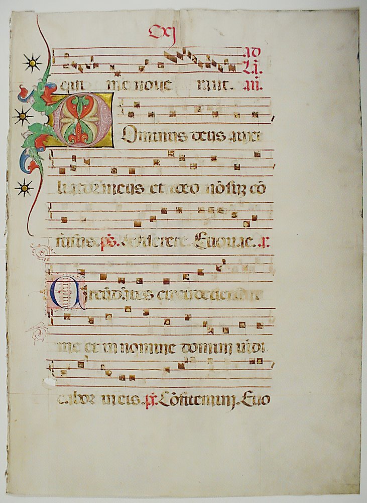 Manuscript Leaf with Initial D, from an Antiphonary, Italian, 15th century by Unbekannt