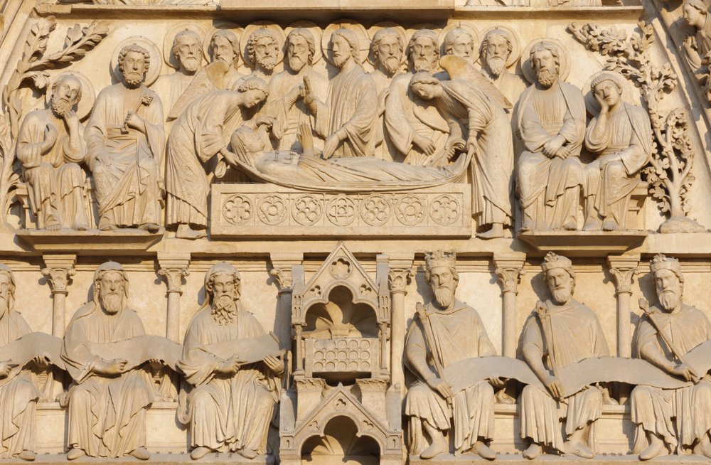 Paris Notre Dame Cathedral west wing: Virgin