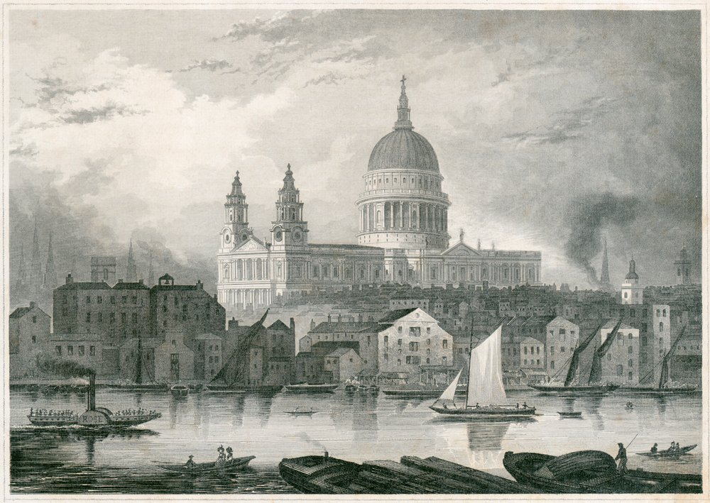 St Paul's Cathedral, City of London, 1850 by Unbekannt