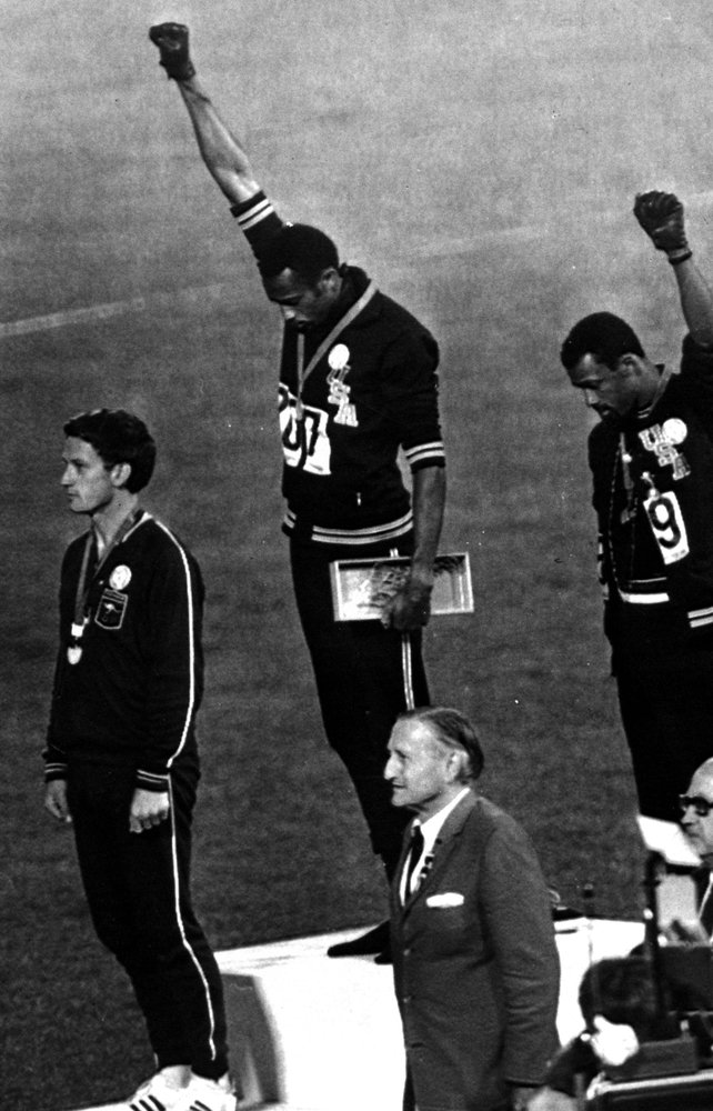 Winners of the Men's 200 Metres on the Podium, 1968 Olympic Games, Mexico  City