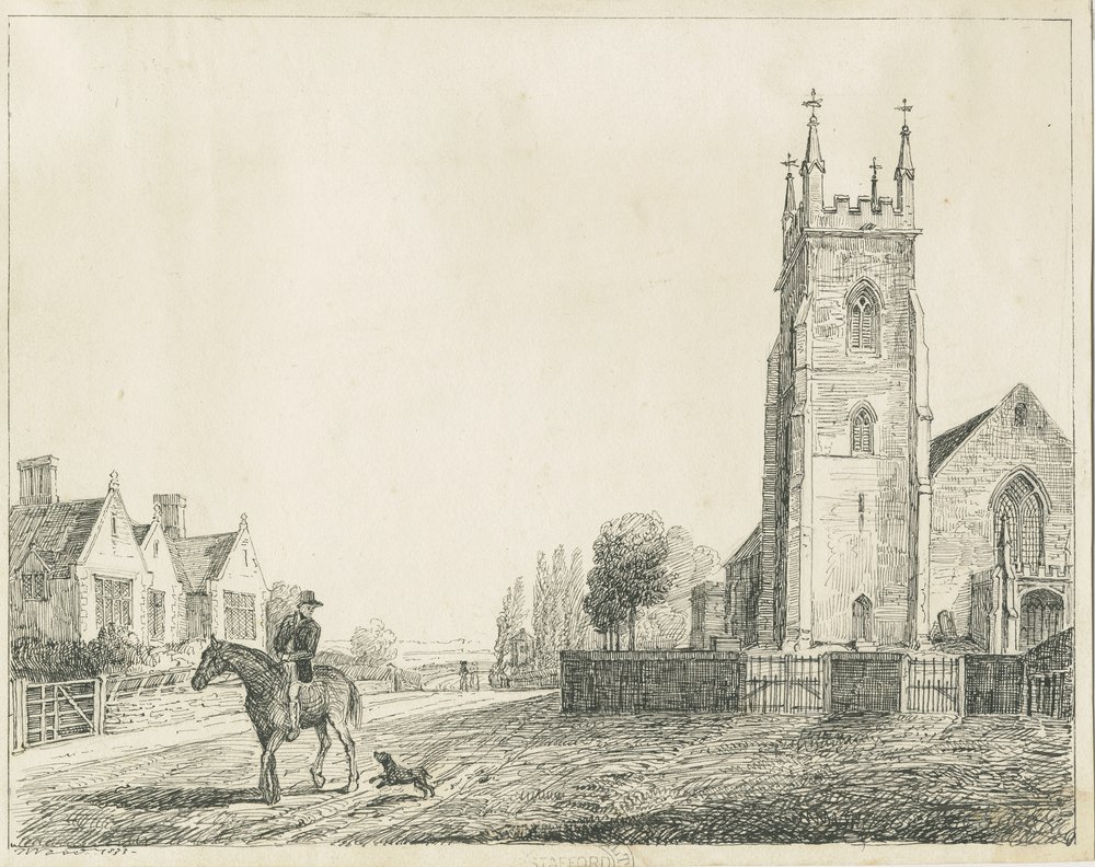 Colwich Church: pen sketch by Unbekannt: Fine art print