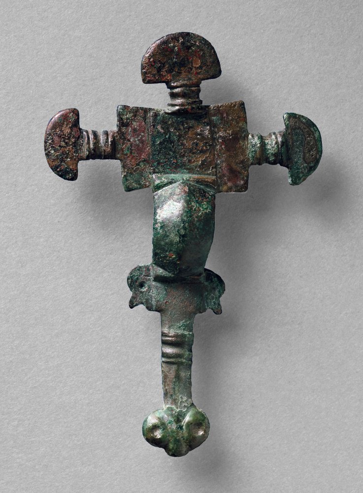 Cruciform brooch, from Haslingfield, Cambridgeshire, Anglo-Saxon
