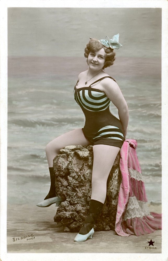 Woman in Swimsuit, early 1900s by Buy fine art print
