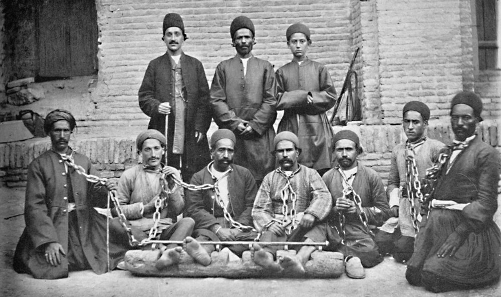 Prisoners and Gaolers in a Prison Yard, Nahavand, Persia