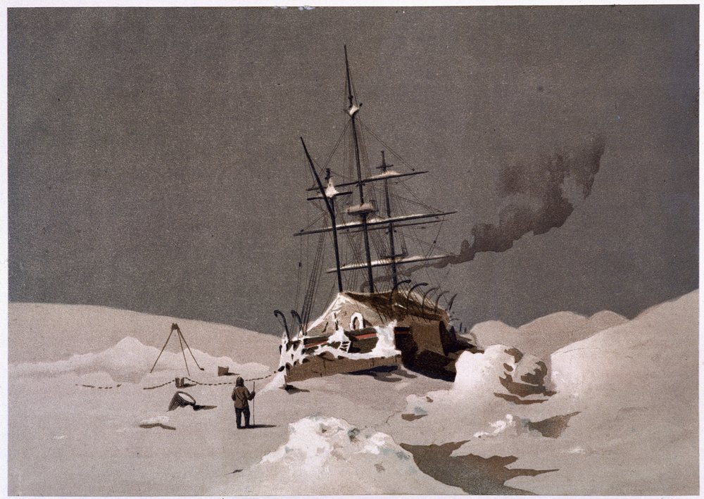 A boat caught in ice - in 