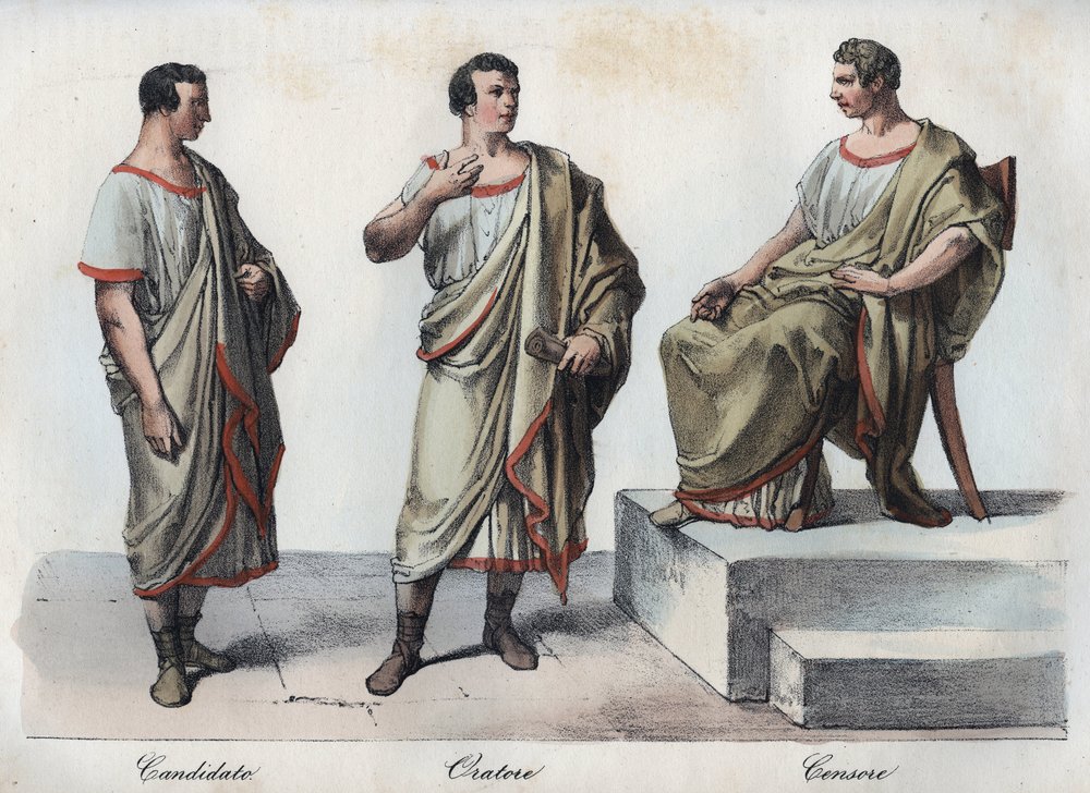 Candidates - Orator - Roman Censor - Engraving from 'Usi e Costumi di ...