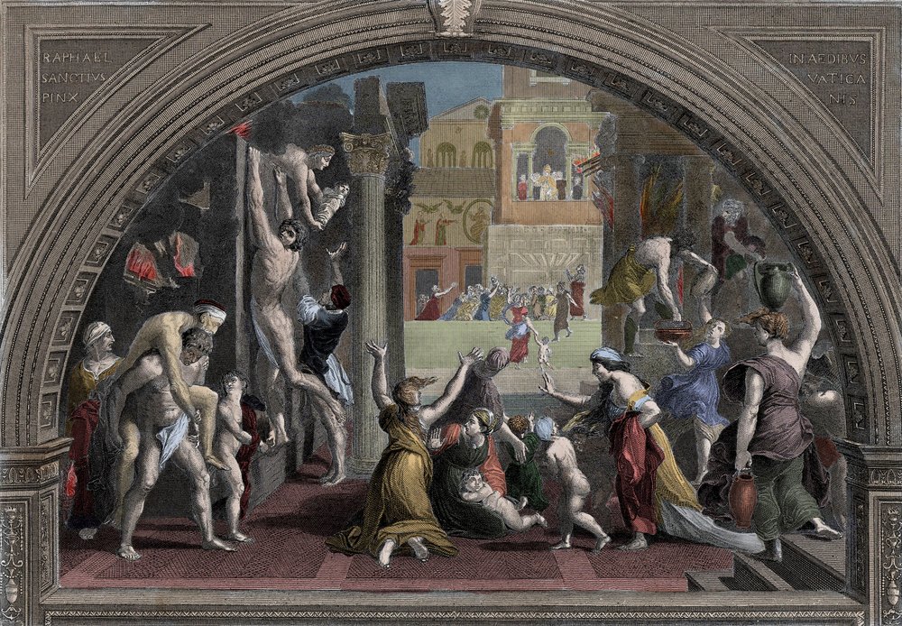 Conflagration of Rome - The Great Fire of Rome, 64, under the reign of ...