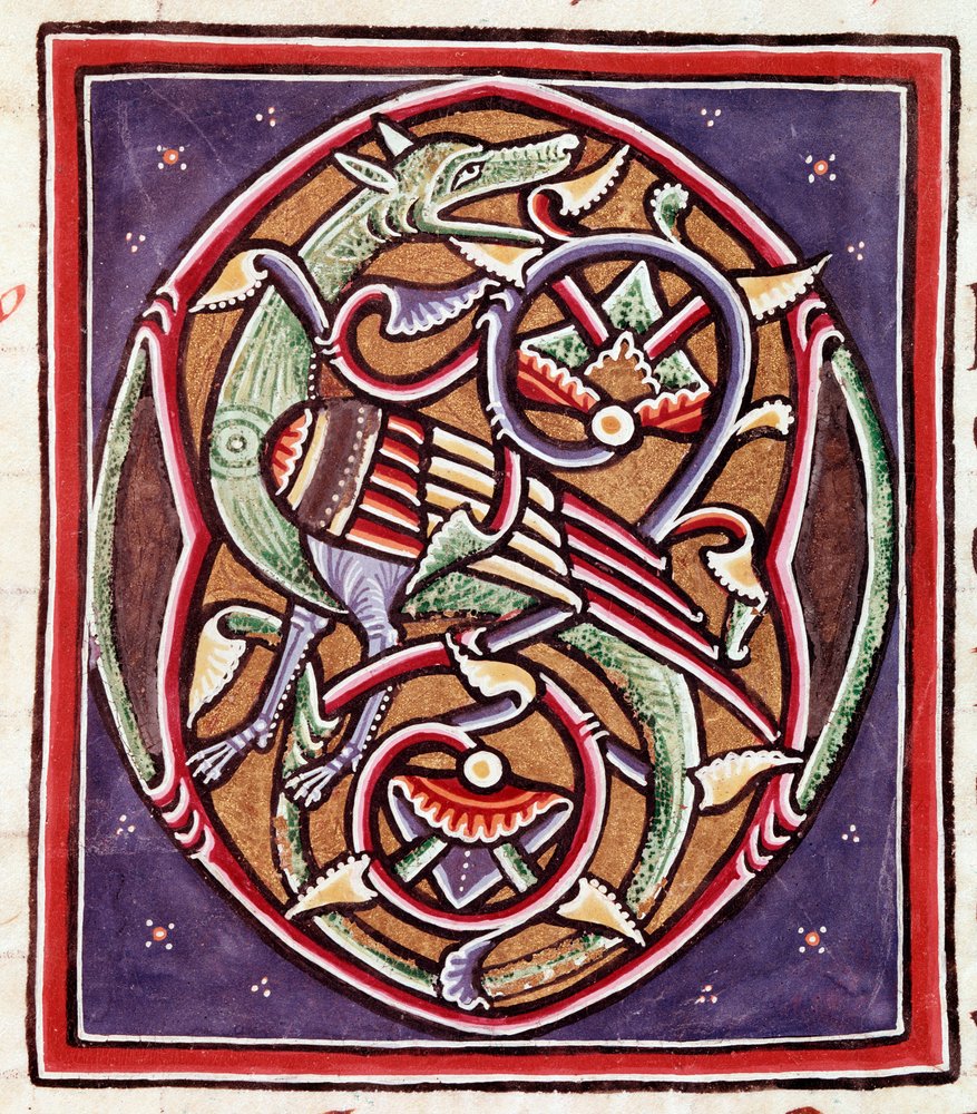 Initial letter with imaginary creature by Unknown artist