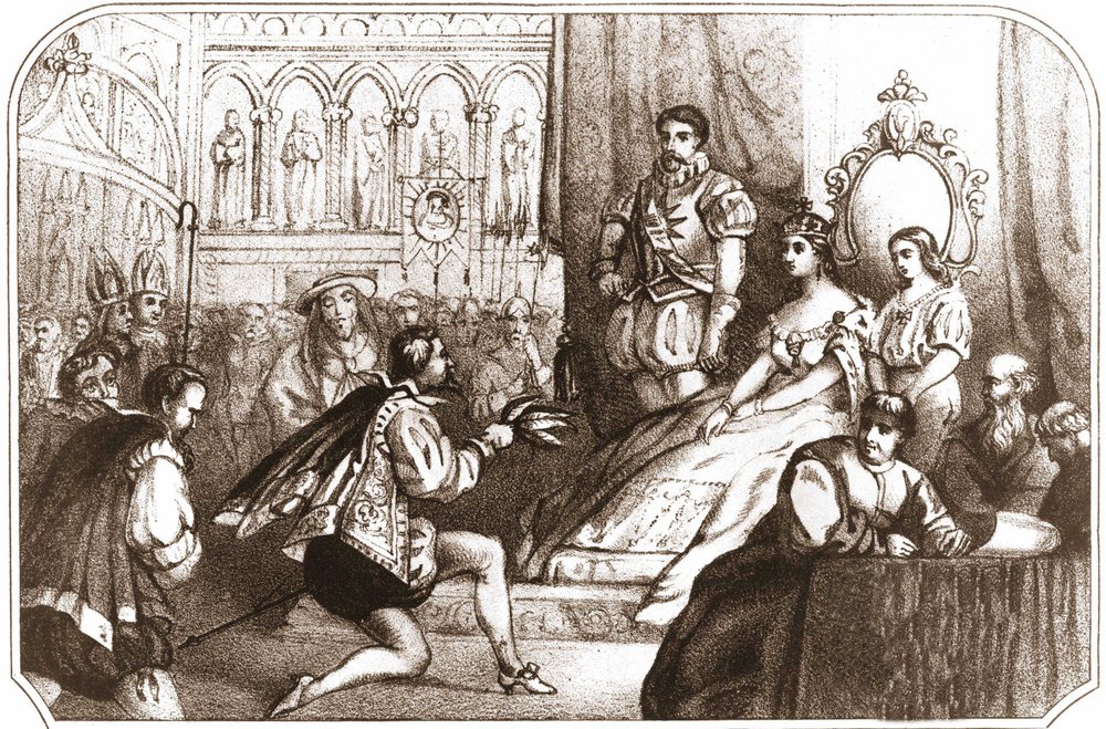 jean nicot tobacco Jean Nicot Presenting the Tobacco Plant to Catherine de' Medici and the  Grand Prior of the House of Lorraine. 16th Century Lithography Around 1868
