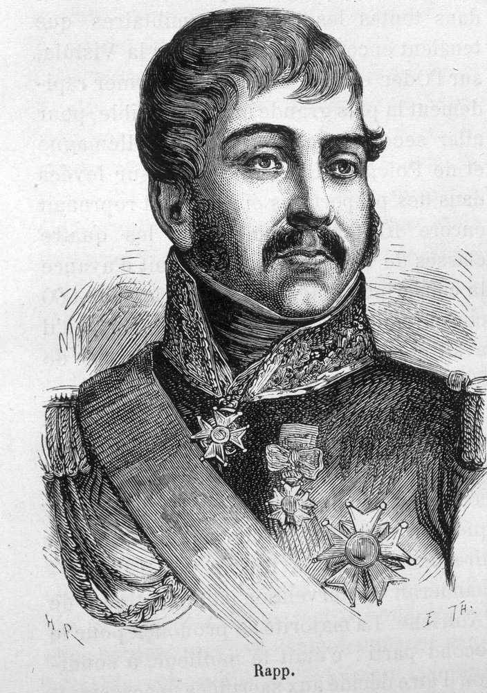 Portrait of Jean Rapp (1772 - 1821). Engraving of the end of the 19th ...
