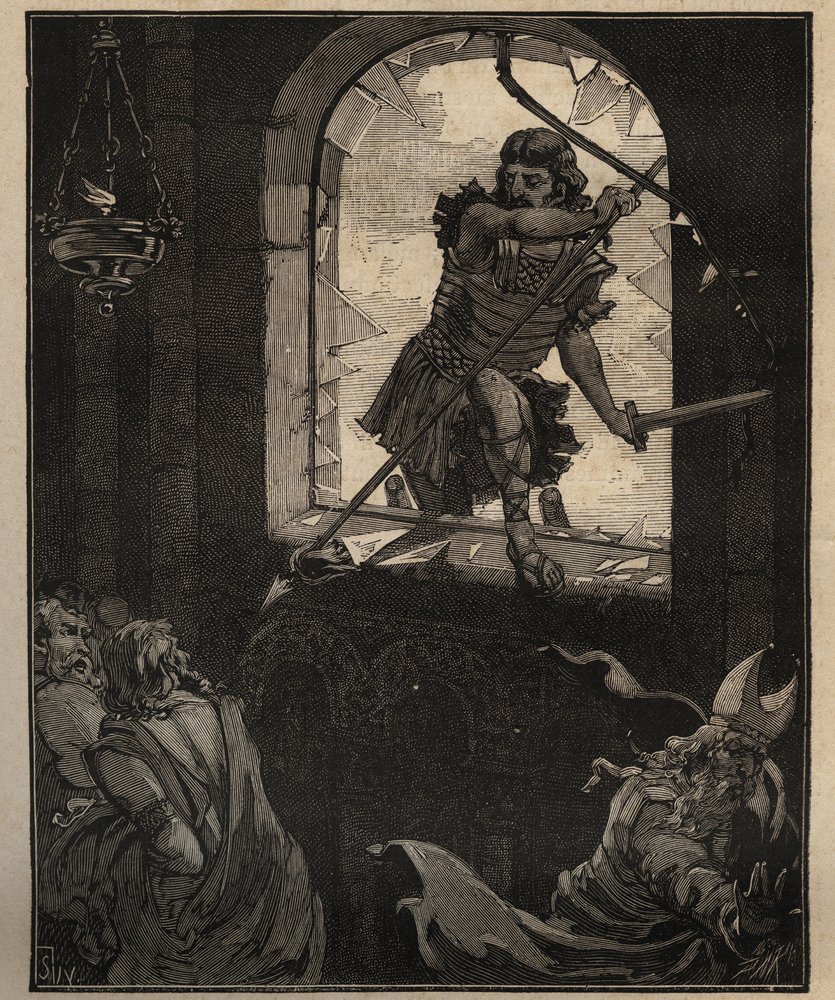 The art of glass: painted stained glass windows. Theodoric's soldiers ...