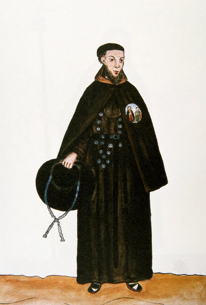 Daily life and customs of Peru: representation of a monk of the ...