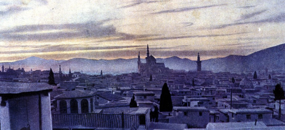 View of Damascus (Syria). Autochrome by Unknown photographer